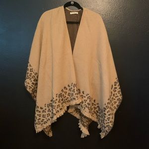 NWT animal print poncho/wrap